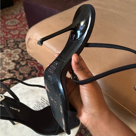 Alexander Wang Julie Crystal Logo Embellished Heels - Picture 6 of 6